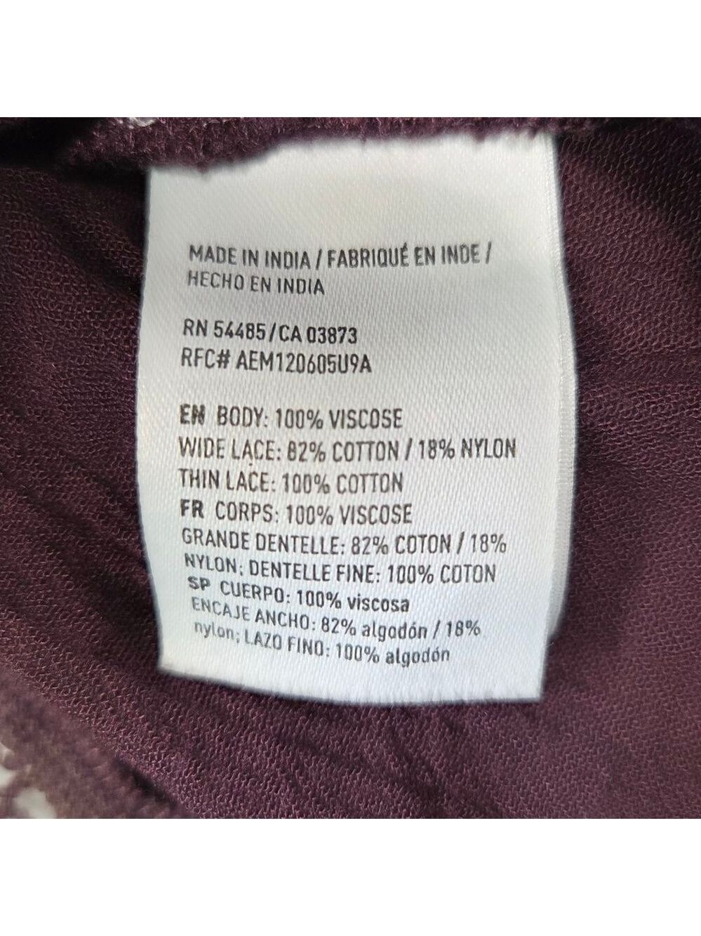 Women's American Eagle Outfitters Maroon Lace Blouse L - Picture 5 of 7